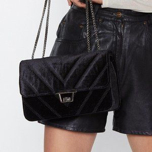 NWT WANT Luxe velvet black crossbody bag